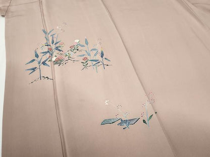 平和屋着物●訪問着　友禅　作家物　枝花文　暈し染め　正絹　逸品　CABG0203yc