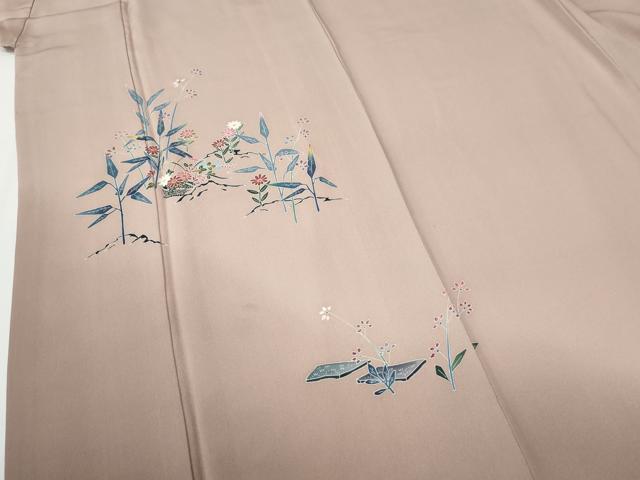 平和屋着物●訪問着　友禅　作家物　枝花文　暈し染め　正絹　逸品　CABG0203yc