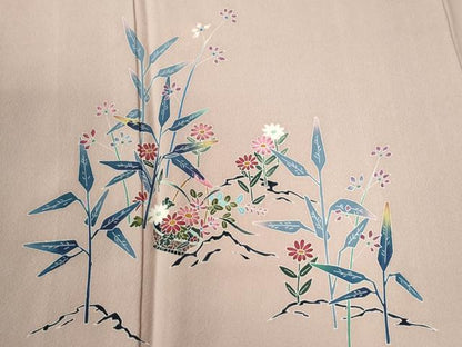 平和屋着物●訪問着　友禅　作家物　枝花文　暈し染め　正絹　逸品　CABG0203yc