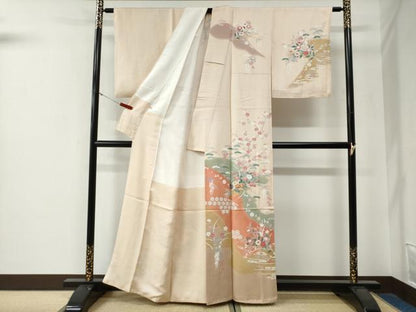 平和屋着物●訪問着　駒刺繍　吉祥花筏文　暈し染め　金彩　高島屋扱い　正絹　逸品　CABG0204yc