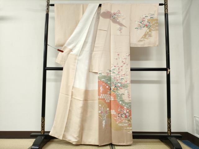 平和屋着物●訪問着　駒刺繍　吉祥花筏文　暈し染め　金彩　高島屋扱い　正絹　逸品　CABG0204yc
