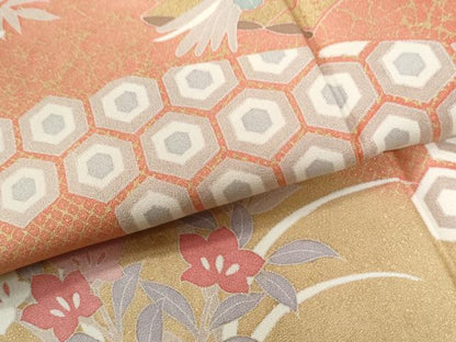 平和屋着物●訪問着　駒刺繍　吉祥花筏文　暈し染め　金彩　高島屋扱い　正絹　逸品　CABG0204yc