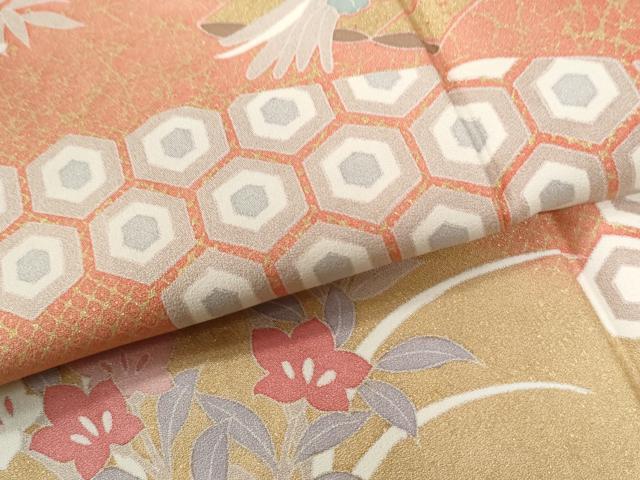 平和屋着物●訪問着　駒刺繍　吉祥花筏文　暈し染め　金彩　高島屋扱い　正絹　逸品　CABG0204yc