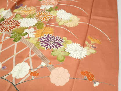 平和屋着物●豪華振袖　駒刺繍　鞠牡丹花文　金彩　正絹　逸品　CABG0208yc