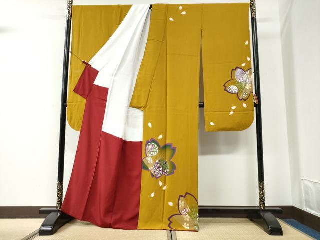 平和屋着物●豪華振袖　毬舞桜文　金銀彩　正絹　逸品　CABG0209yc