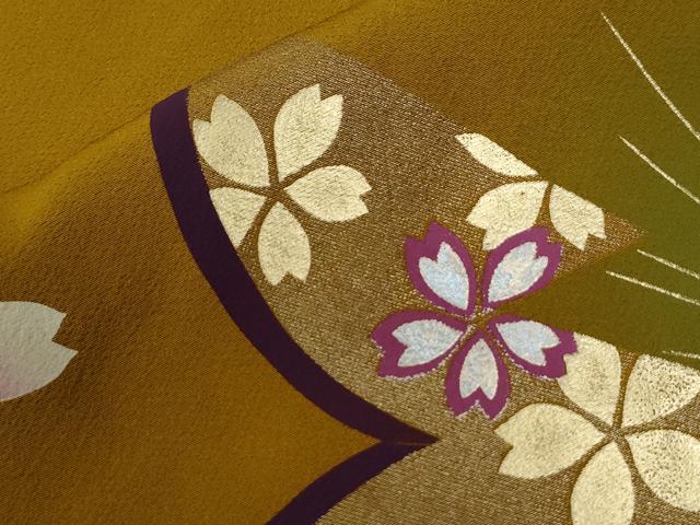 平和屋着物●豪華振袖　毬舞桜文　金銀彩　正絹　逸品　CABG0209yc