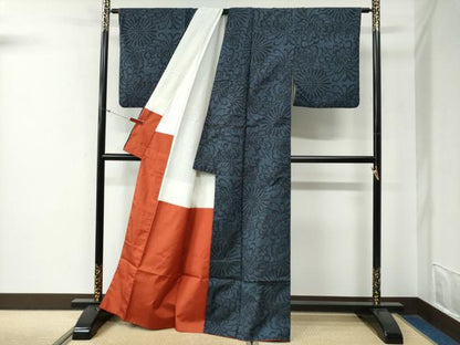 平和屋着物●本場大島紬　7マルキ　乱菊　正絹　逸品　CABG0217yc