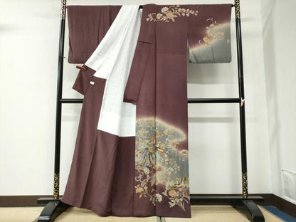 平和屋着物●十日町　加賀草木友禅の第一人者　田村哲彦　訪問着　鳳凰更紗花唐草文　暈し染め　正絹　逸品　CABG0220yc