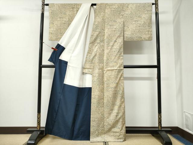 平和屋着物●本場染大島紬　エ霞鳳凰花唐草文　正絹　逸品　CABG0222yc