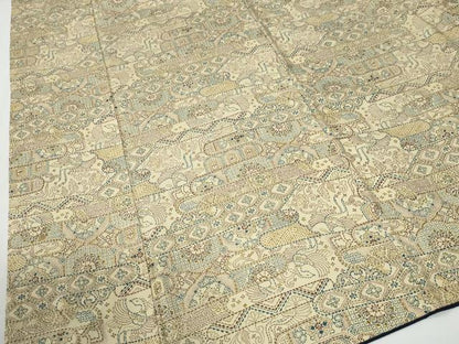 平和屋着物●本場染大島紬　エ霞鳳凰花唐草文　正絹　逸品　CABG0222yc