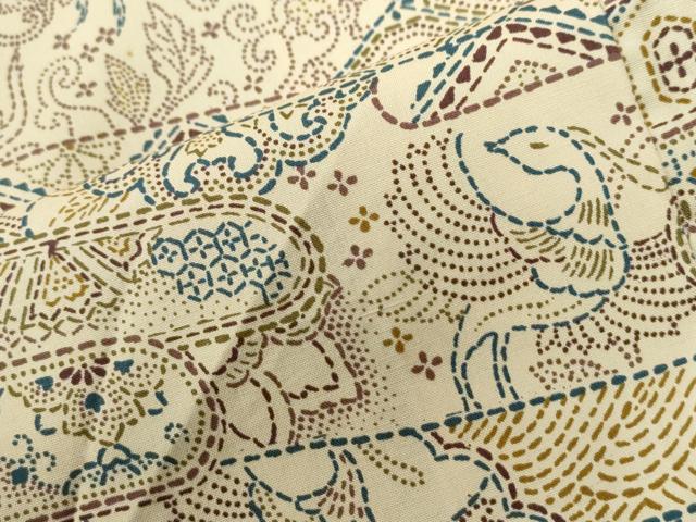 平和屋着物●本場染大島紬　エ霞鳳凰花唐草文　正絹　逸品　CABG0222yc