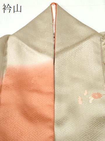 平和屋着物●十日町老舗ブランド　吉澤友禅　吾妻徳穂　訪問着　駒刺繍　立波扇橘花文　暈し染め　金彩　正絹　逸品　CABG0223yc