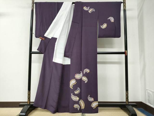 平和屋着物●本加賀友禅作家　宮野勇造　訪問着　花蝶文　正絹　逸品　CABG0225yc