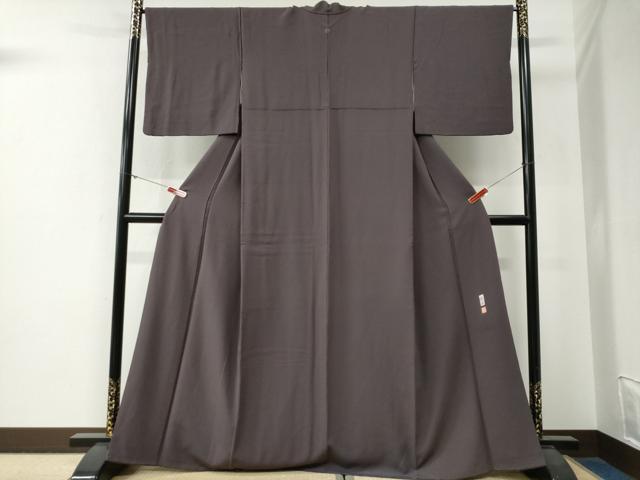 平和屋着物●上質な色無地　作家物　葡萄鼠色　正絹　逸品　CABG0226yc