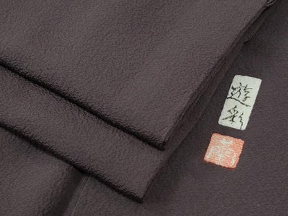 平和屋着物●上質な色無地　作家物　葡萄鼠色　正絹　逸品　CABG0226yc