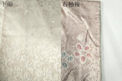平和屋着物●訪問着　絞り　流水草花文　暈し染め　正絹　逸品　CABG0232yc