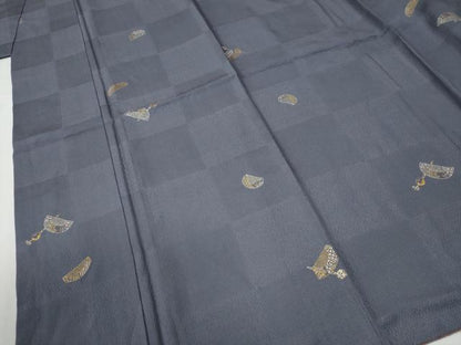 平和屋着物●上質な小紋　簪　櫛　金銀彩　正絹　逸品　CABG0233yc