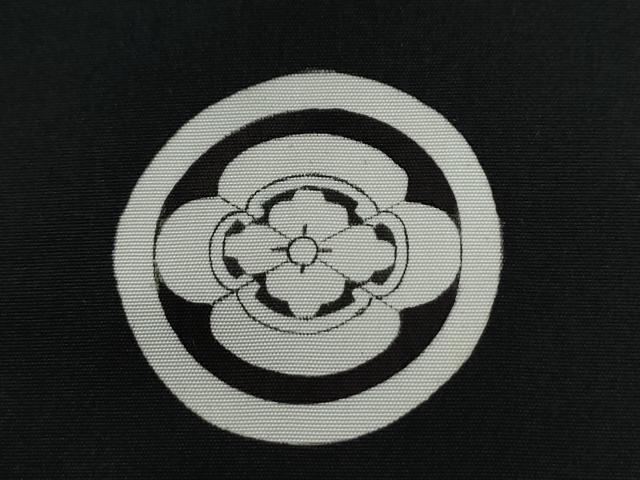 平和屋着物●男性　黒紋付　羽織セット　羽裏：龍　正絹　逸品　CABG0239yc