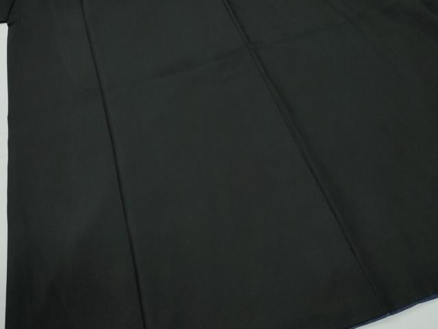 平和屋着物●男性　黒紋付　羽織セット　羽裏：龍　正絹　逸品　CABG0239yc