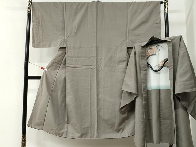 平和屋着物●男性　紬　アンサンブル　色無地　生壁色　正絹　逸品　未使用　CABG0244yc 平和屋着物○男性 紬 アンサンブル 色無地 生壁色 正絹 逸品 未使用
