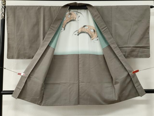 平和屋着物●男性　紬　アンサンブル　色無地　生壁色　正絹　逸品　未使用　CABG0244yc 平和屋着物○男性 紬 アンサンブル 色無地 生壁色 正絹 逸品 未使用