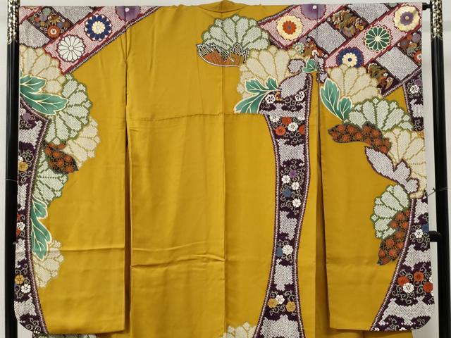 平和屋着物●女優・後藤久美子ブランド 振袖・長襦袢セット 駒刺繍 舞花文 金彩 正絹 逸品 CABG0245yc