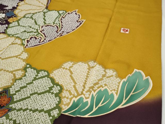 平和屋着物●女優・後藤久美子ブランド 振袖・長襦袢セット 駒刺繍 舞花文 金彩 正絹 逸品 CABG0245yc