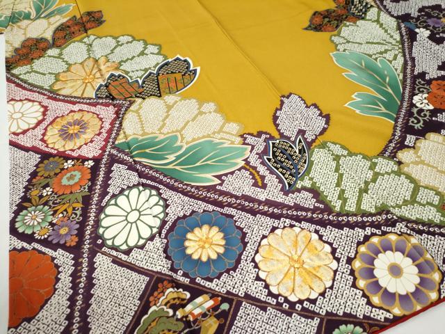 平和屋着物●女優・後藤久美子ブランド 振袖・長襦袢セット 駒刺繍 舞花文 金彩 正絹 逸品 CABG0245yc