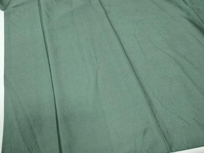 平和屋着物●上質な色無地　舞花地紋　千草色　正絹　逸品　CABG0246yc
