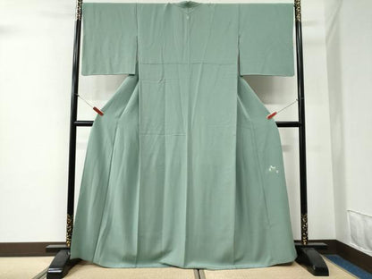 平和屋着物●本草木染作家　圓啓　色無地　薄青色　正絹　逸品　CABG0249yc