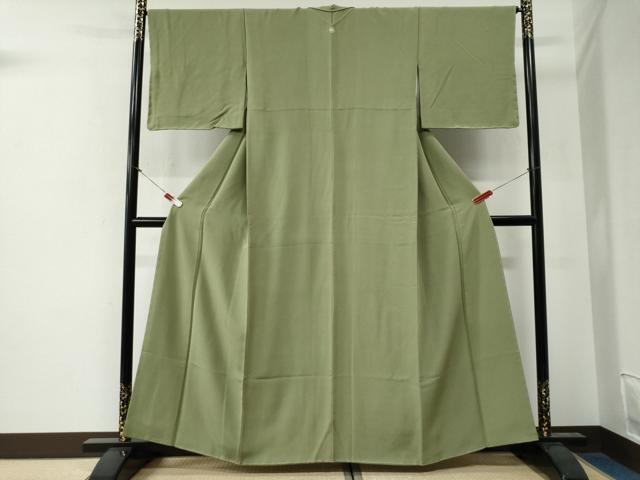 平和屋着物●上質な色無地　青丹色　正絹　逸品　未使用　CABG0250yc