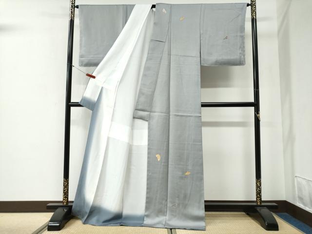 平和屋着物●訪問着　総刺繍　花唐草文　金彩　ロング丈　正絹　逸品　CABG0253yc