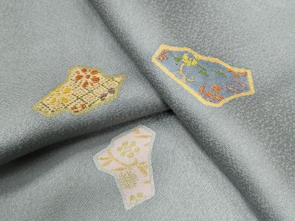 平和屋着物●訪問着　総刺繍　花唐草文　金彩　ロング丈　正絹　逸品　CABG0253yc