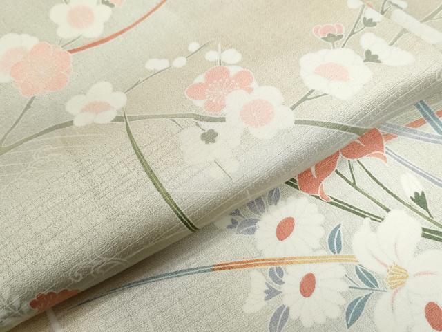 平和屋着物●訪問着　源氏車草花文　暈し染め　金彩　ロング丈　正絹　逸品　CABG02544yc