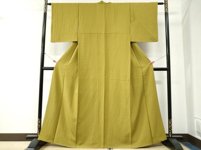 平和屋着物●上質な色無地　菜種油色　やまと誂製　正絹　逸品　CABG0256yc