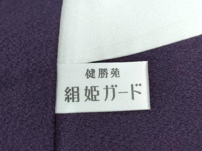 平和屋着物●上質な色無地　深紫色　健勝苑扱い　ロング丈　正絹　逸品　未使用　CABG0258yc