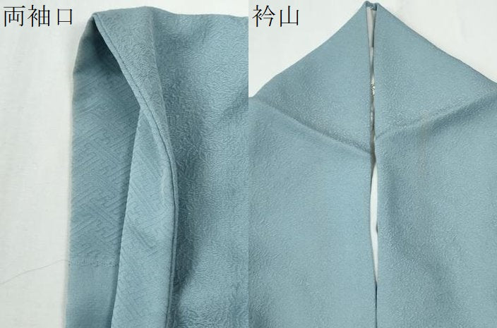 平和屋着物●上質な色無地　南天地紋　浅縹色　正絹　逸品　CABG0259yc