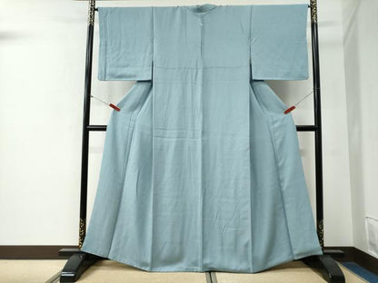 平和屋着物●上質な色無地　南天地紋　浅縹色　正絹　逸品　CABG0259yc