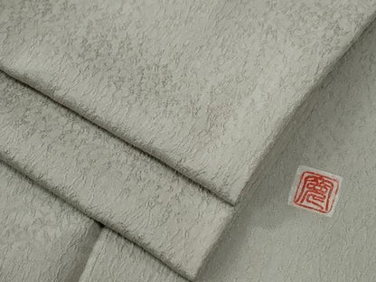 平和屋着物●上質な色無地　作家物　吉祥地紋　絹鼠色　正絹　逸品　CABG0260yc
