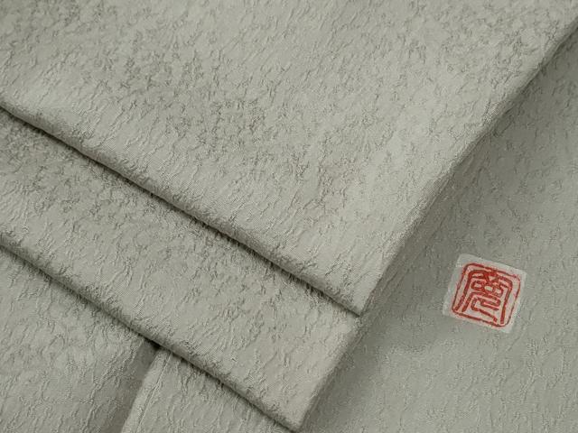 平和屋着物●上質な色無地　作家物　吉祥地紋　絹鼠色　正絹　逸品　CABG0260yc