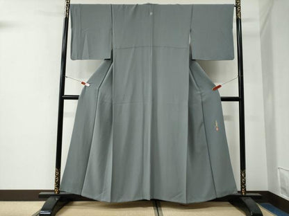 平和屋着物●本草木染作家　瑞寶　色無地　鼠色　正絹　逸品　CABG0261yc