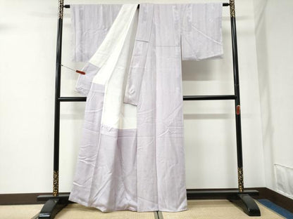 平和屋着物●上質な色無地　草花間道地紋　鴇鼠色　正絹　逸品　未使用　CABG0264yc