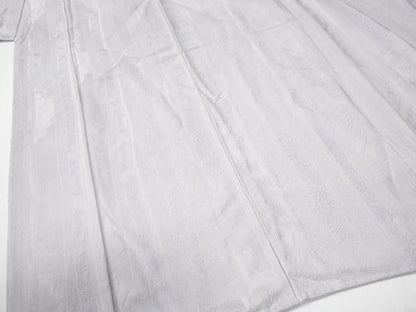 平和屋着物●上質な色無地　草花間道地紋　鴇鼠色　正絹　逸品　未使用　CABG0264yc