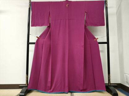 平和屋着物●ファッションデザイナー 花井幸子監修　色無地　中紅色　正絹　逸品　CABG0268yc