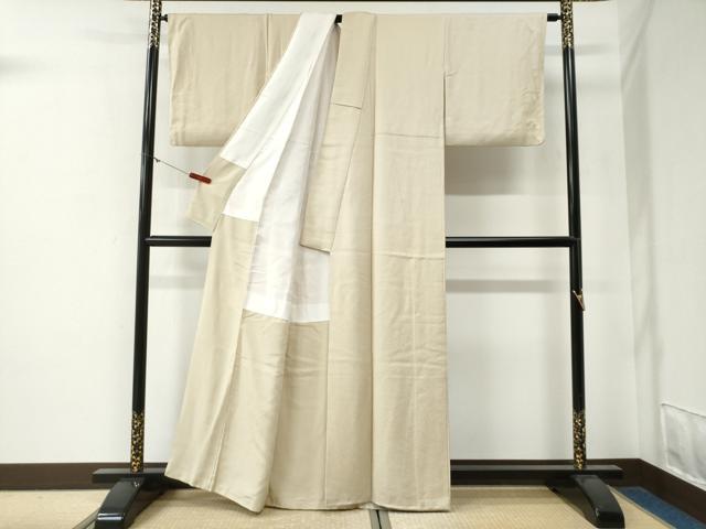 平和屋着物●上質な色無地　鳥の子色　正絹　逸品　CABG0270yc