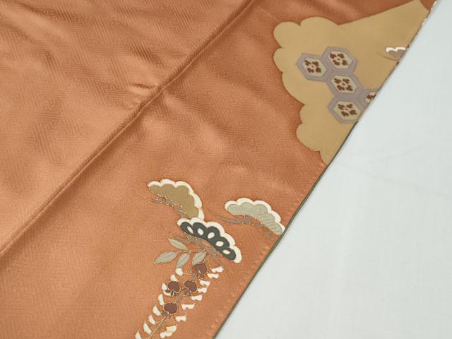 平和屋着物●訪問着　作家物　青海波花唐草松文　金彩　正絹　逸品　CABG0274yc