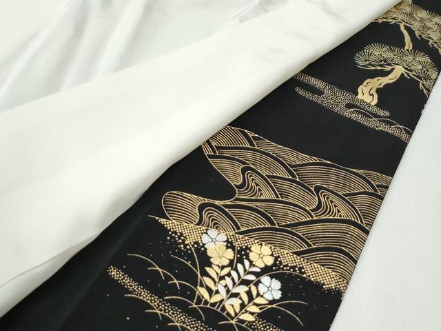 平和屋着物●豪華黒留袖　作家物　御所車松竹梅　金銀彩　正絹　逸品　CABG0277yc