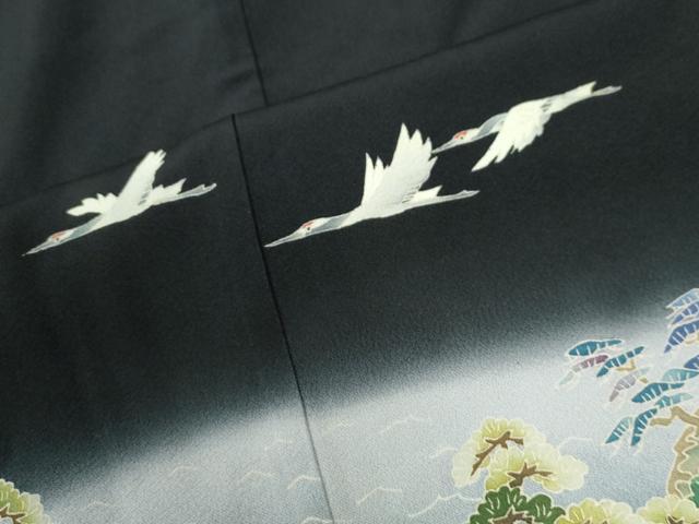 平和屋着物●豪華黒留袖　作家物　飛鶴遠山浜松文　銀座おゝぎ屋扱い　正絹　逸品　CABG0280yc