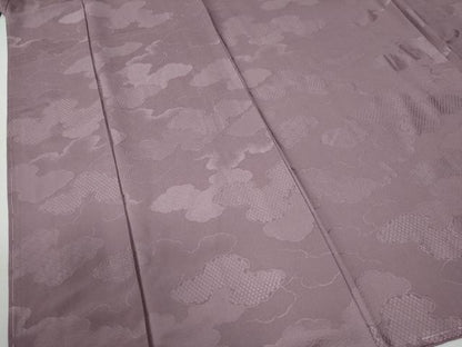 平和屋着物●上質な色無地　雲取り吉祥地紋　紅藤色　正絹　逸品　未使用　CABG0282yc