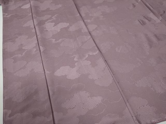 平和屋着物●上質な色無地　雲取り吉祥地紋　紅藤色　正絹　逸品　未使用　CABG0282yc